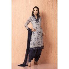 CTL-93 GREY COLOR FLORAL PRINTED SALWAR KAMEEZ (READY MADE)